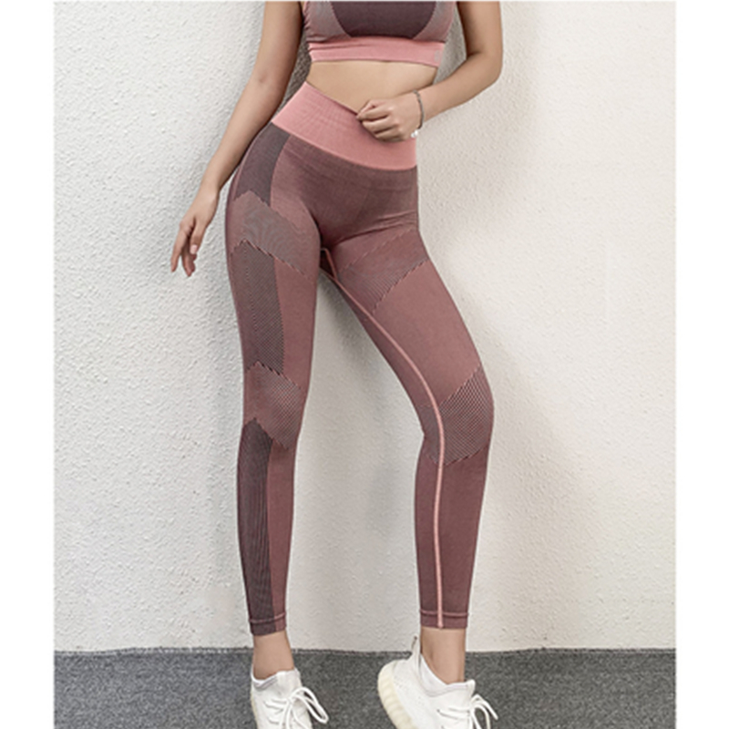 Dámské rychlé suché tréninkové kalhoty s vysokým pasem těsně běží jóga fitness kalhoty podzim